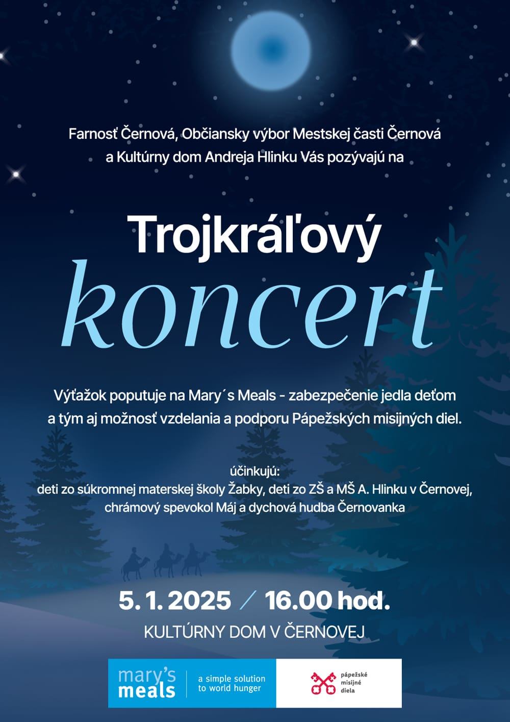 trojkráľový koncert 2025, černová, farnosť, ružomberok