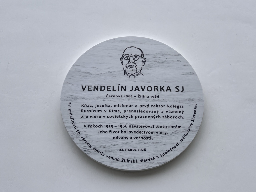 vendelín javorka, pamätná tabuľa, žilina, marec 2026